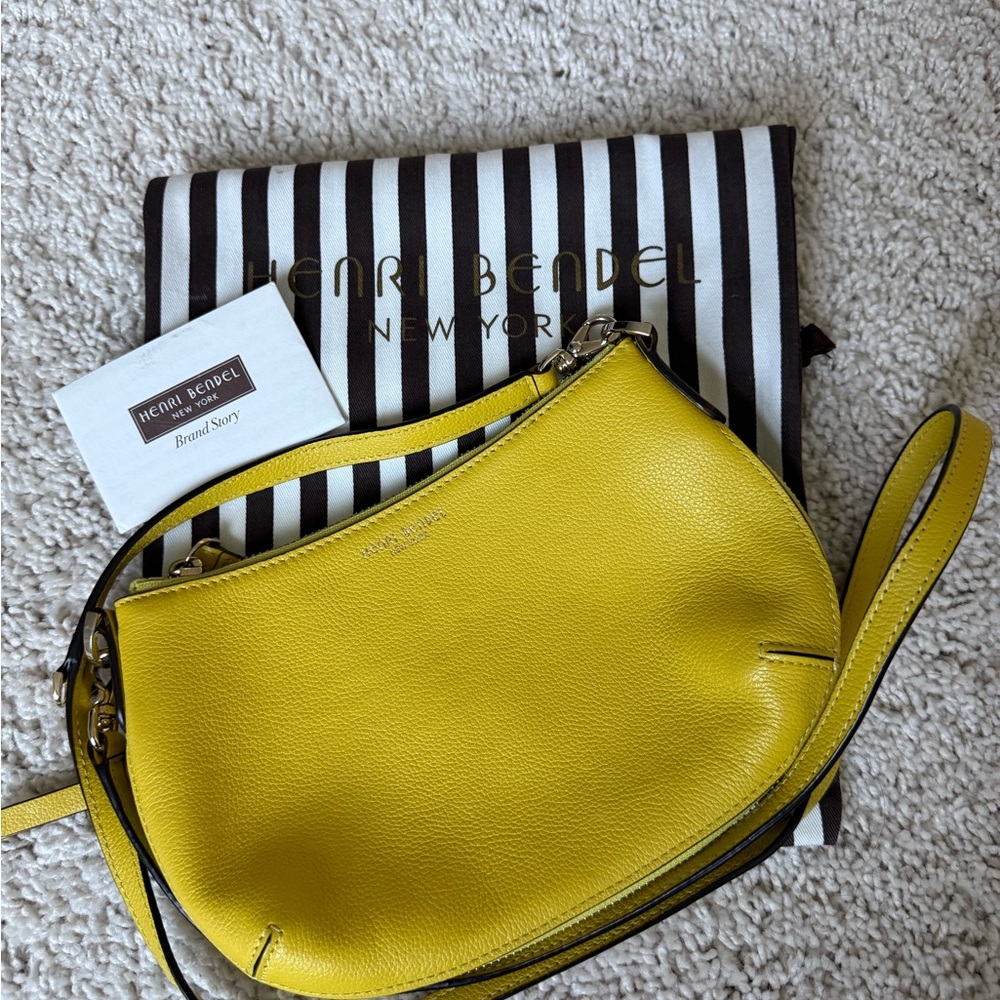 Henri Bendel Yellow Leather Crossbody Bag
